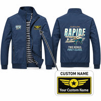 Thumbnail for de Havilland DH.89A Dragon Rapide Stylish Jackets - Stand Collar - Cartoon + Name - Navy Blue
