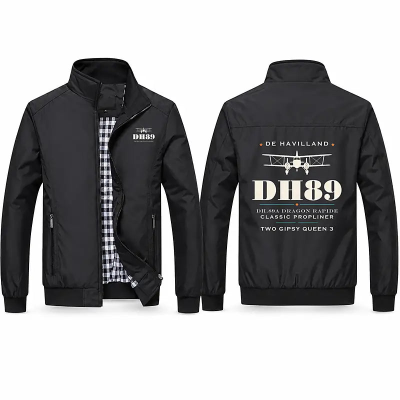 de Havilland DH.89A Dragon Rapide Stylish Jackets - Stand Collar - Heritage - Black