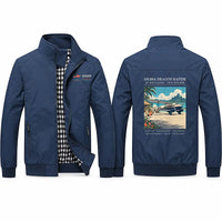 Thumbnail for de Havilland DH.89A Dragon Rapide Stylish Jackets - Stand Collar - Poster - Navy Blue