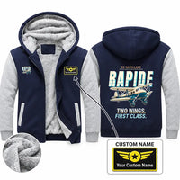 Thumbnail for de Havilland DH.89A Dragon Rapide Zipped Sweatshirts - Cartoon + Name - Navy & Gray