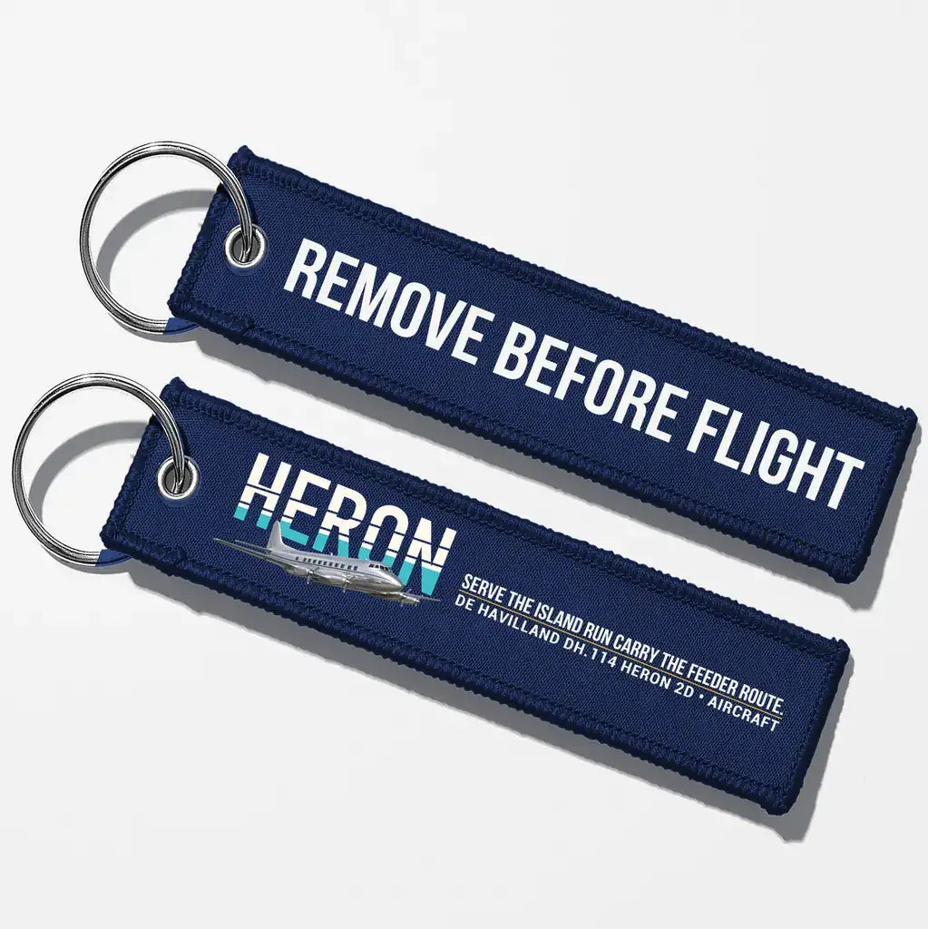 de Havilland DH.114 Heron 2D Aviator Key Chains - Navy Blue - Remove Before Flight