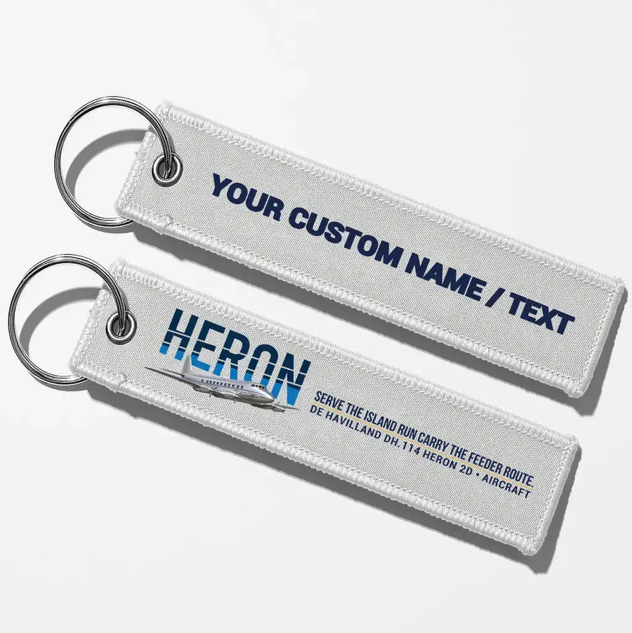 de Havilland DH.114 Heron 2D Aviator Key Chains - White - Personalized