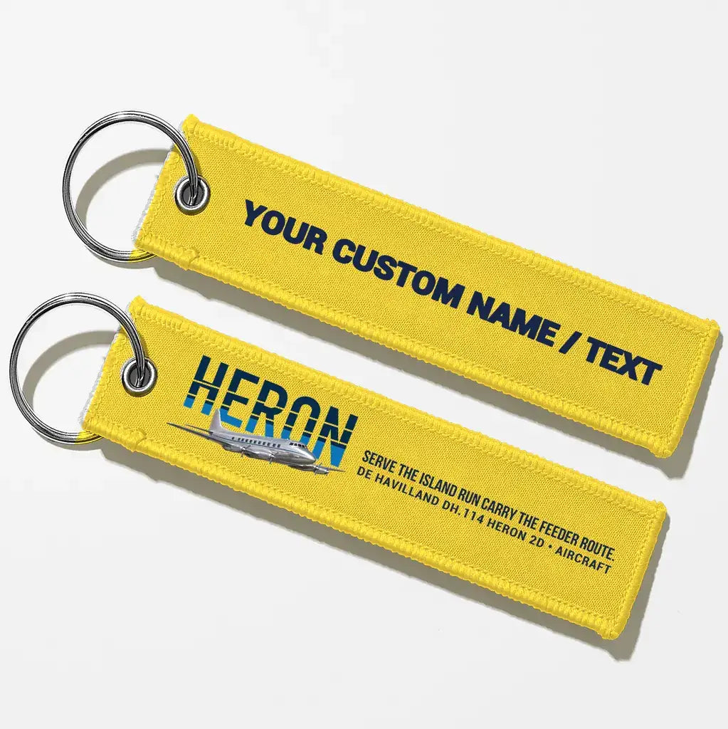 de Havilland DH.114 Heron 2D Aviator Key Chains - Yellow - Personalized