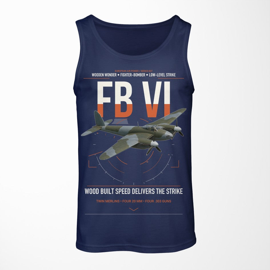 de Havilland Mosquito FB VI design on dark blue tank top