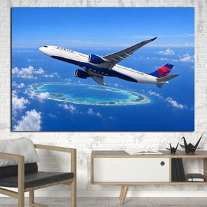 Delta Air Lines Airbus A330-900 Azure Atoll Passage Canvas Prints