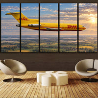 Thumbnail for DHL Aviation Boeing 727-200F historic tri-jet cargo flight above Belgium in crisp morning light canvas - 5 Pieces