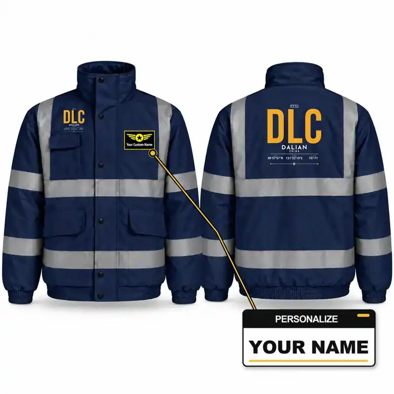 DLC - Tag - Reflective Winter Jacket - Navy Blue + Name