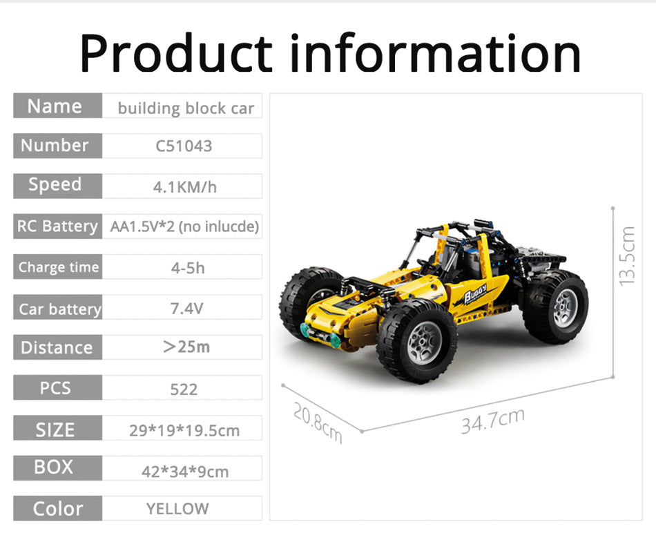 522Pcs Buggy Off Road Car For RC Building Blocks Car Model