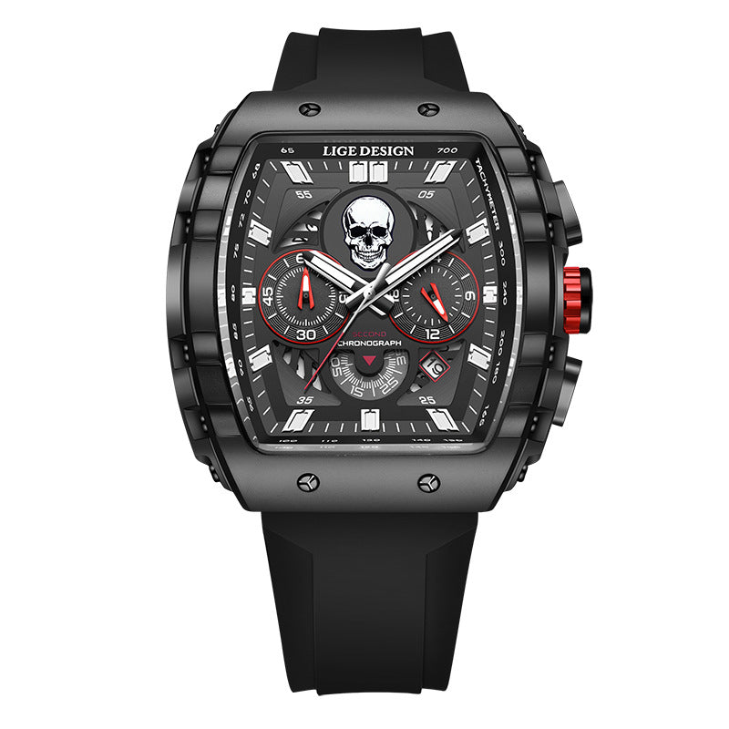 Waterproof Quartz Skeleton Skull Dial Sports Watches Watch