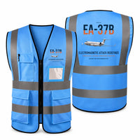 Thumbnail for EA-37B Compass Call aviation design on blue high-visibility reflective vest