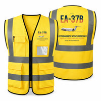 Thumbnail for EA-37B Compass Call aviation design on yellow high-visibility reflective vest