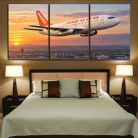 Thumbnail for easyJet Boeing 737-200 historic short-body departure from Luton at dawn canvas - 3 Pieces