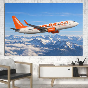 easyJet Boeing 737-700 Alpine Orange Climb Canvas Prints