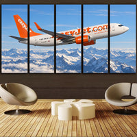 Thumbnail for easyJet Boeing 737-700 clean historic climb beside the Alps in bright morning light canvas - 5 Pieces