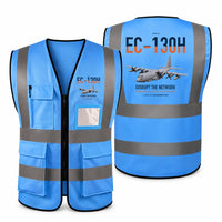 Thumbnail for EC-130H Compass Call aviation design on blue high-visibility reflective vest