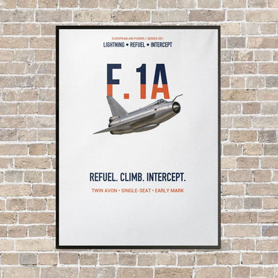 English Electric Lightning F.1A Refuel Climb Intercept Vertical Canvas Prints — Frame / White