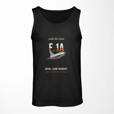 English Electric Lightning F.1A Refuel Climb Intercept Designed Tank Tops — Black