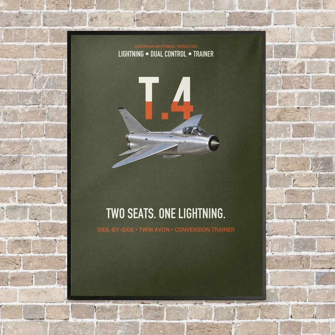 English Electric Lightning T.4 Two Seats One Lightning Vertical Canvas Prints — Frame / Green Army