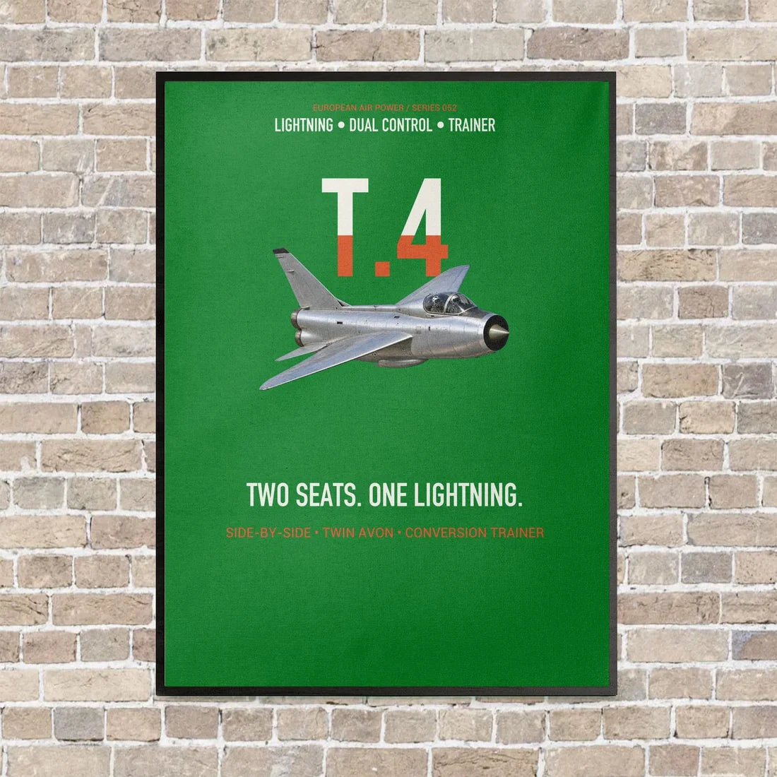 English Electric Lightning T.4 Two Seats One Lightning Vertical Canvas Prints — Frame / Green