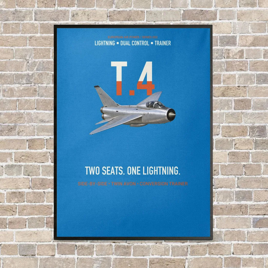 English Electric Lightning T.4 Two Seats One Lightning Vertical Canvas Prints — Frame / Turquoise