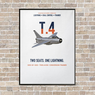 English Electric Lightning T.4 Two Seats One Lightning Vertical Canvas Prints — Frame / White