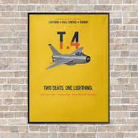 Thumbnail for English Electric Lightning T.4 Two Seats One Lightning Vertical Canvas Prints — Frame / Yellow