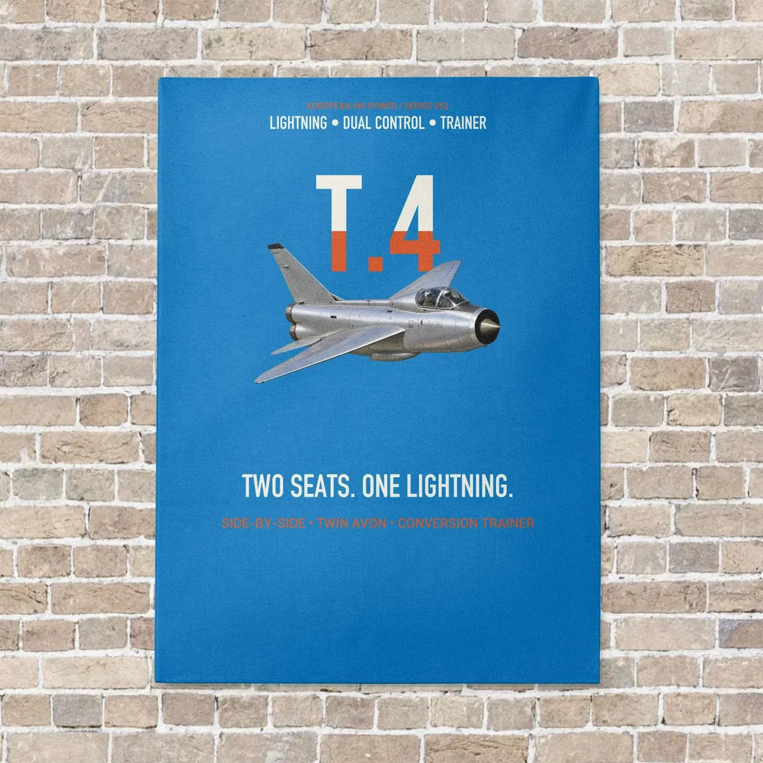 English Electric Lightning T.4 Two Seats One Lightning Vertical Canvas Prints — No Frame / Turquoise