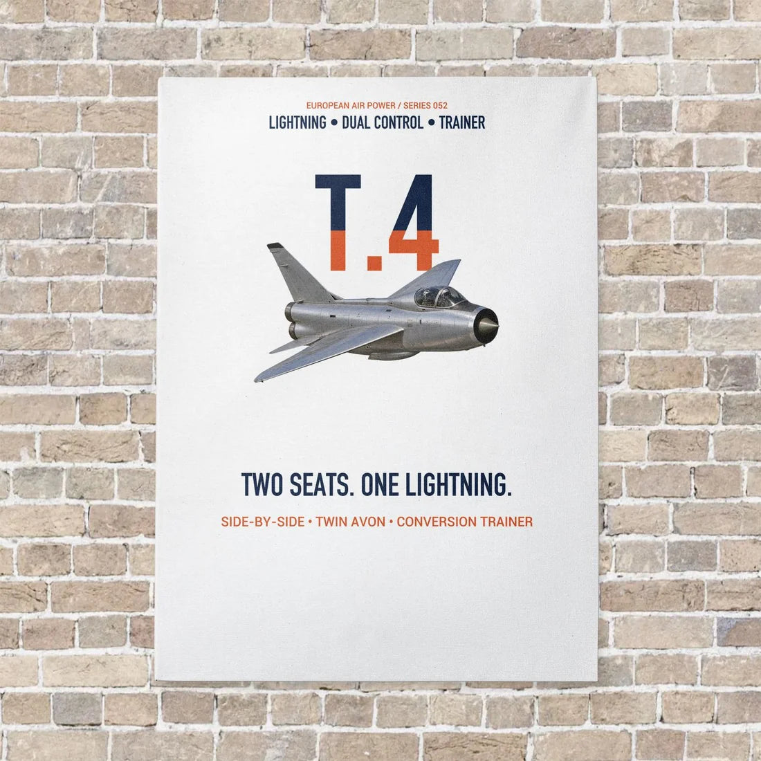 English Electric Lightning T.4 Two Seats One Lightning Vertical Canvas Prints — No Frame / White