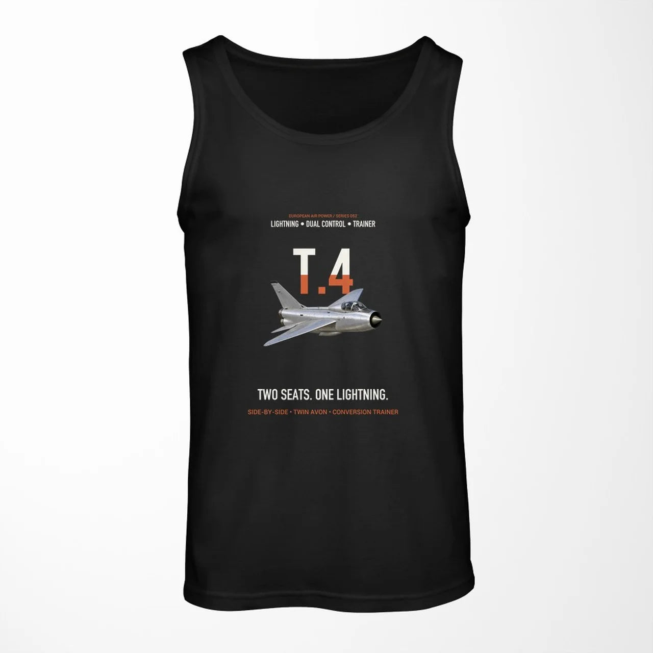 English Electric Lightning T.4 Two Seats One Lightning Designed Tank Tops — Black