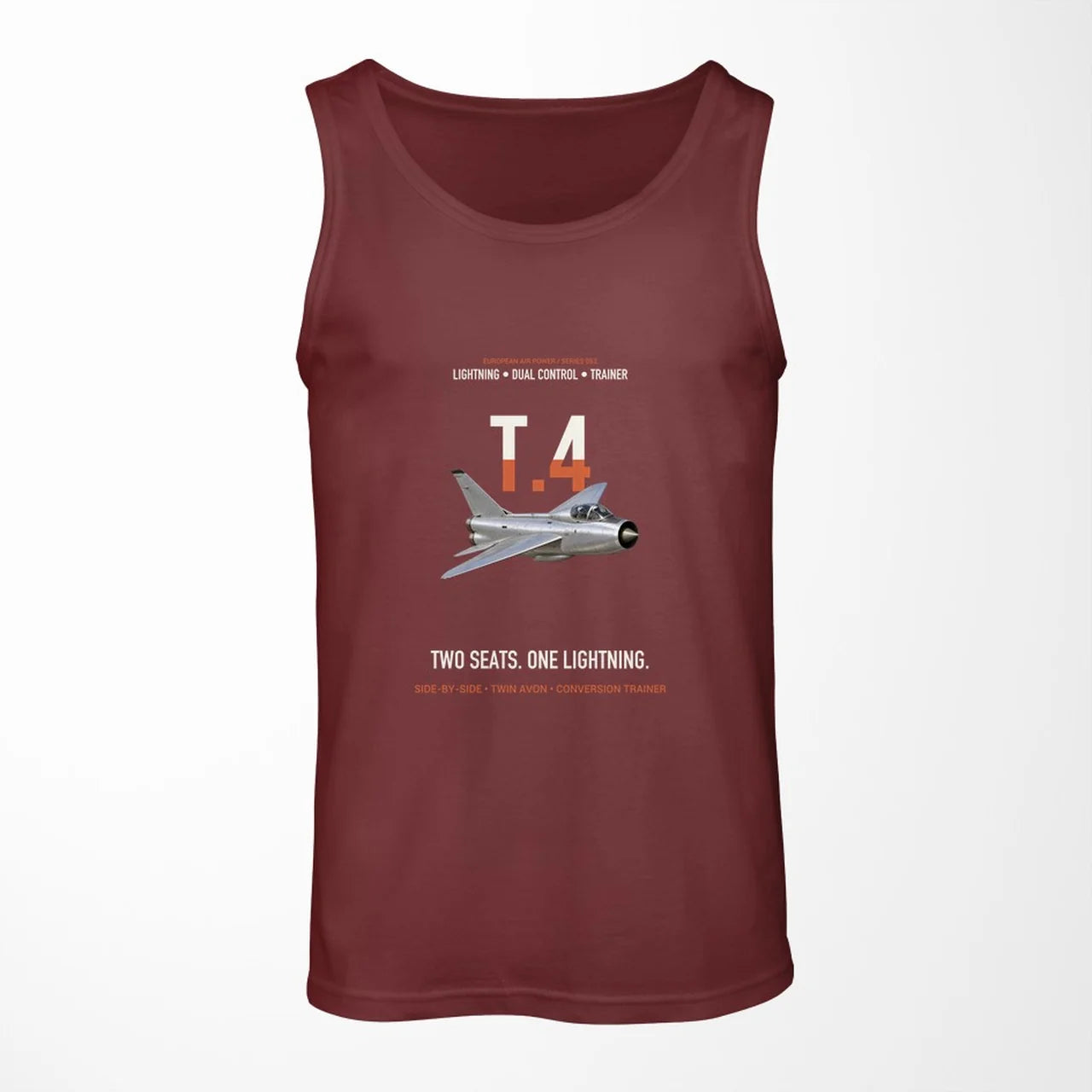English Electric Lightning T.4 Two Seats One Lightning Designed Tank Tops — Dark Red