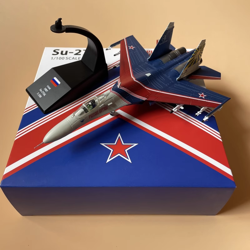 1/100 Russia SU-27 Warrior Flanker Fighter Military Airplane Model