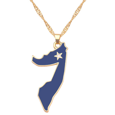 Somalia Map Flag Necklace