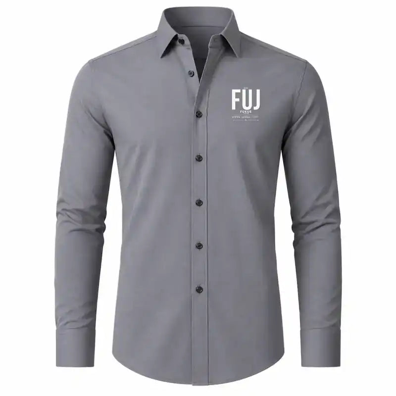 Fukue Airport (FUJ) Shirts - Long Sleeve Shirt - Tag - Gray