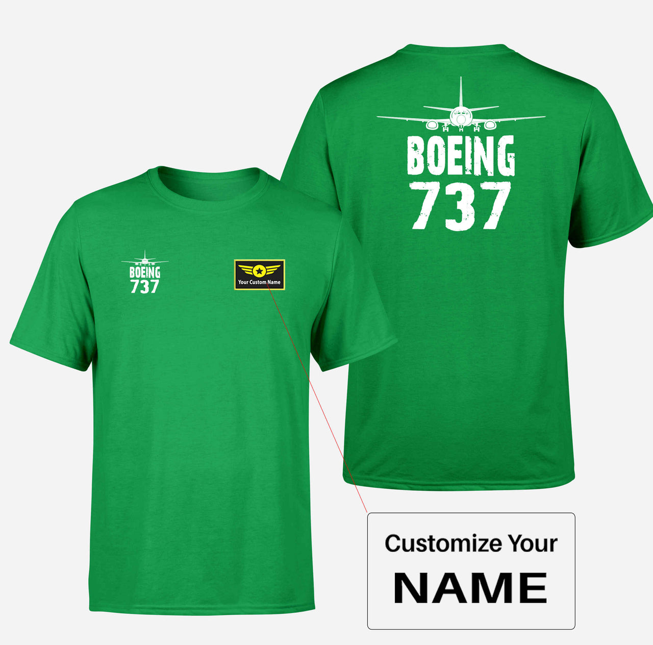 Boeing 737 & Plane Designed Double-Side T-Shirts