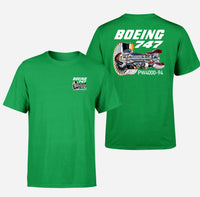 Thumbnail for Boeing 747 & PW4000-94 Engine Designed Double-Side T-Shirts