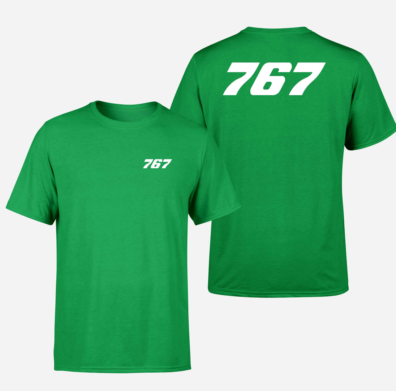 767 Flat Text Designed Double-Side T-Shirts