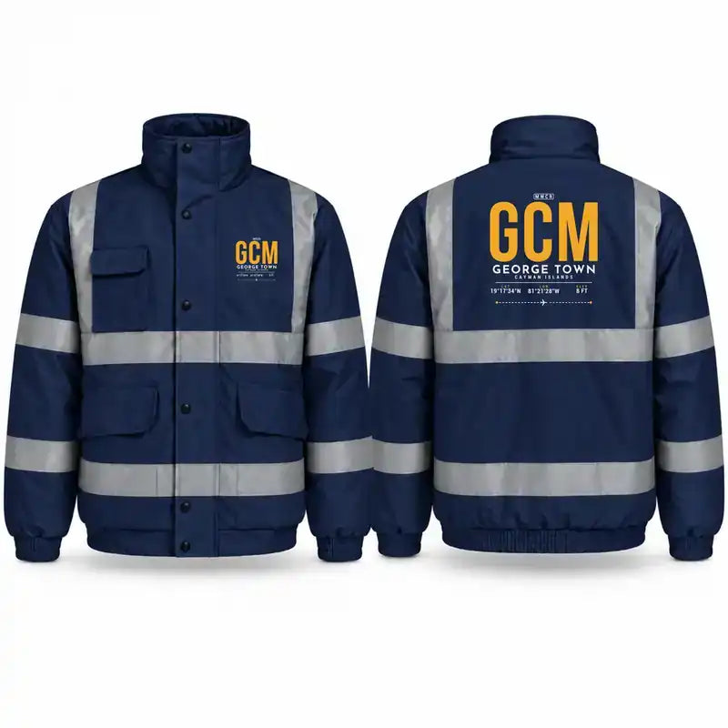 Owen Roberts International Airport (GCM) Reflective Winter Jackets - Tag - Navy Blue
