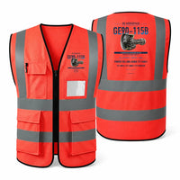 Thumbnail for GE90-115B aviation design on red high-visibility reflective vest