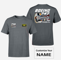 Thumbnail for Boeing 747 & PW4000-94 Engine Designed Double-Side T-Shirts