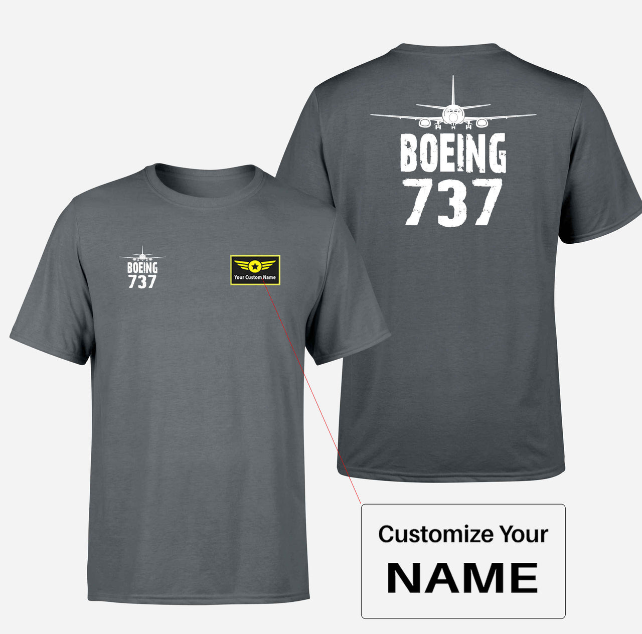Boeing 737 & Plane Designed Double-Side T-Shirts
