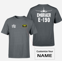 Thumbnail for Embraer E-190 & Plane Designed Double-Side T-Shirts - view 7