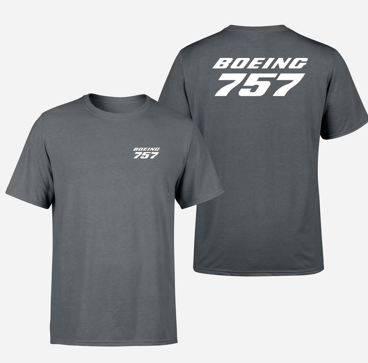 Boeing 757 & Text Designed Double-Side T-Shirts
