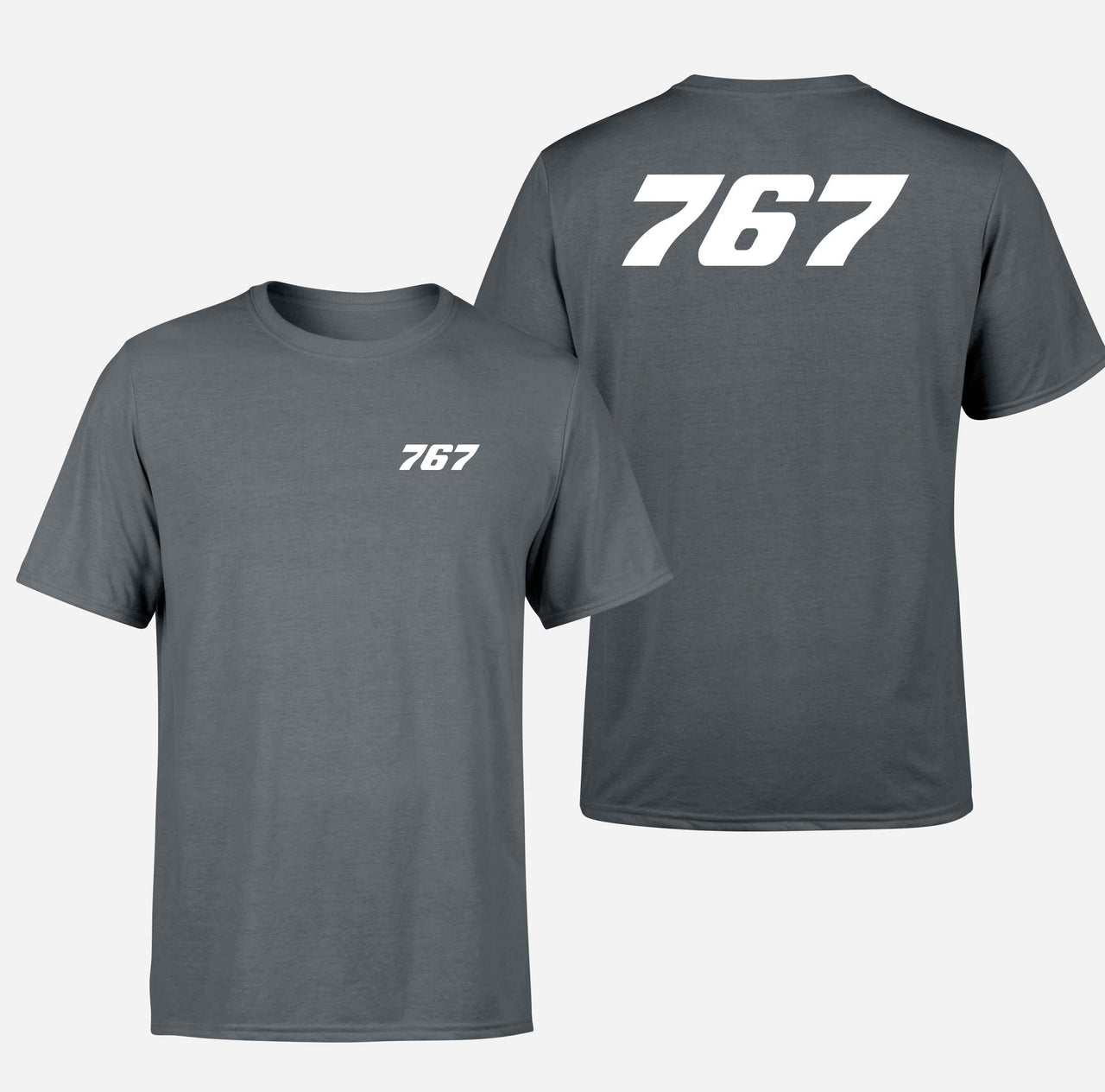767 Flat Text Designed Double-Side T-Shirts