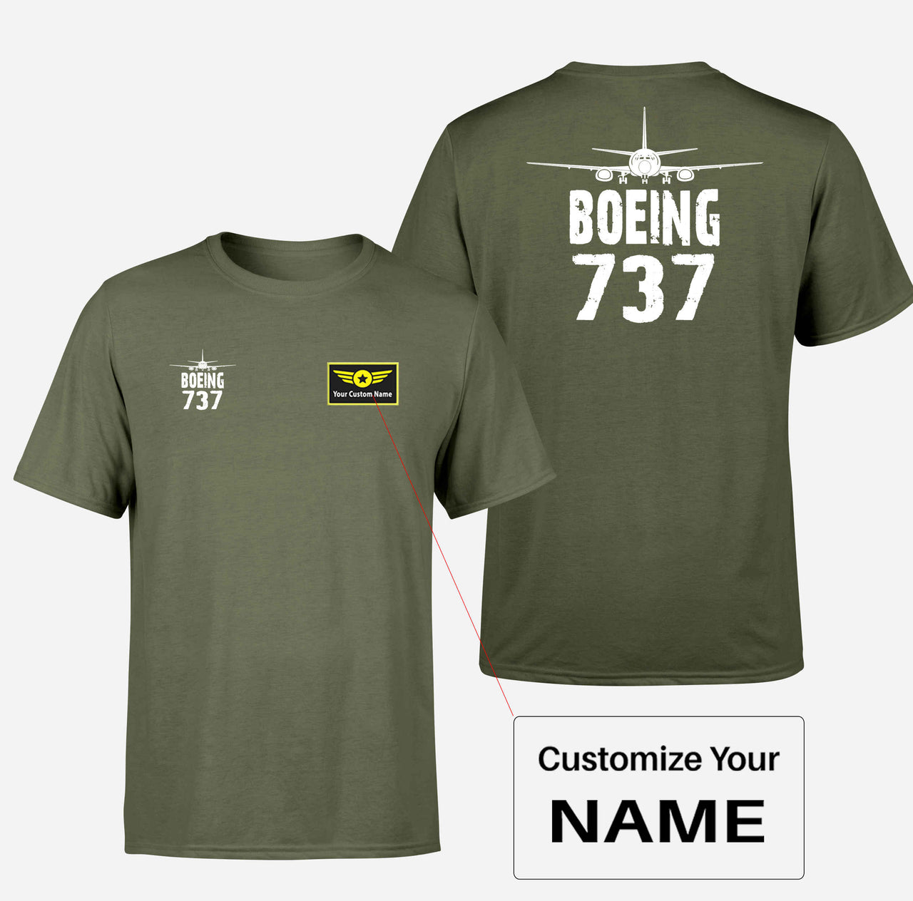 Boeing 737 & Plane Designed Double-Side T-Shirts