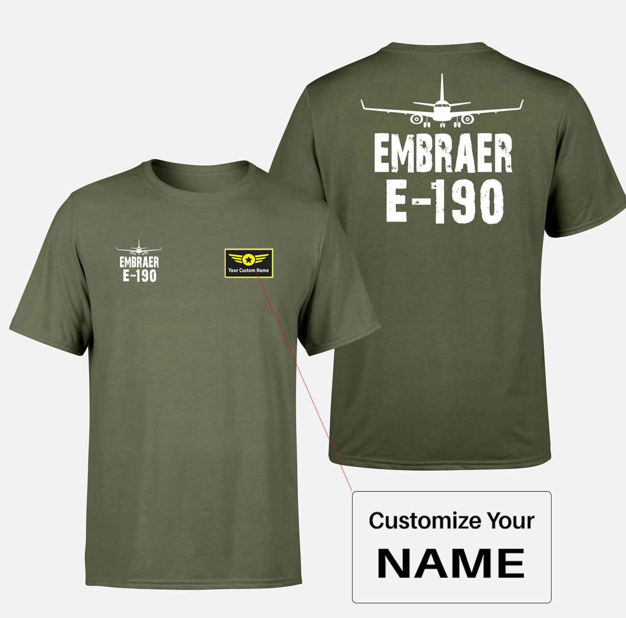 Embraer E-190 & Plane Designed Double-Side T-Shirts - view 9