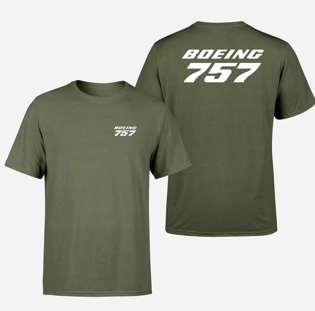Boeing 757 & Text Designed Double-Side T-Shirts