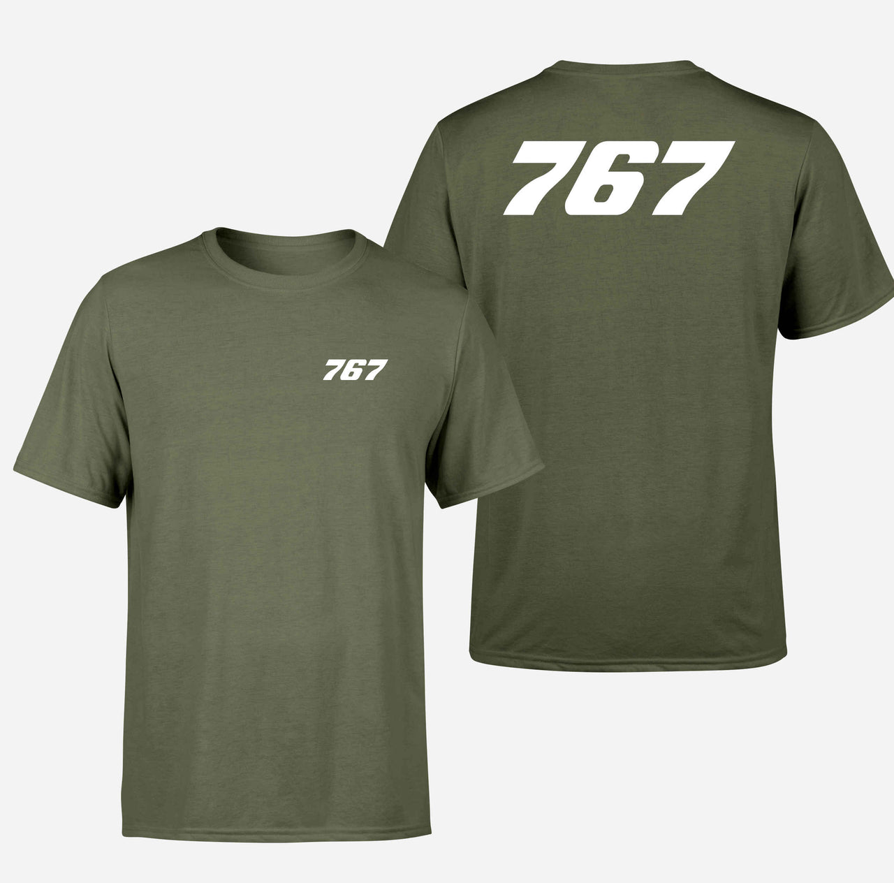 767 Flat Text Designed Double-Side T-Shirts