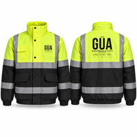 Thumbnail for Aeropuerto Internacional La Aurora (GUA) Reflective Winter Jackets - Tag - Fluorescent Yellow & Navy
