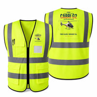 Thumbnail for Guimbal Cabri G2 aviation design on fluorescent green high-visibility reflective vest