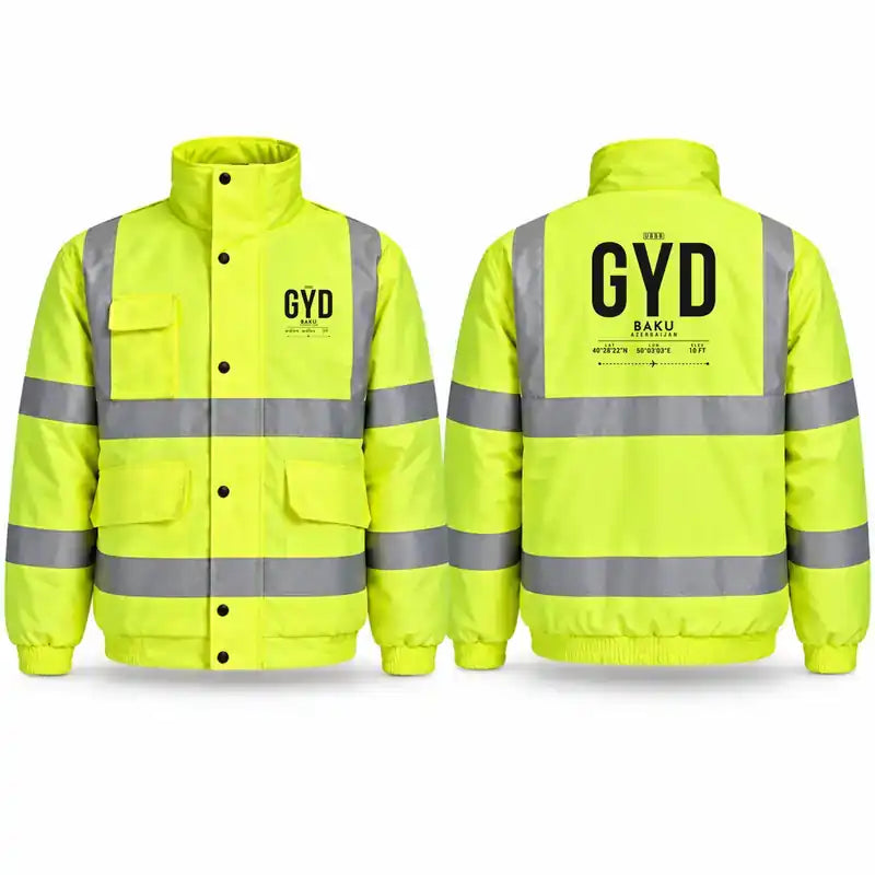 Heydar Aliyev International Airport (GYD) Reflective Winter Jackets - Tag - Fluorescent Yellow